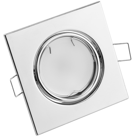 6x Halogen-Einbauleuchte Bewegliches Quadrat PICTOR Chromblech MR16 GU10 LUMILED