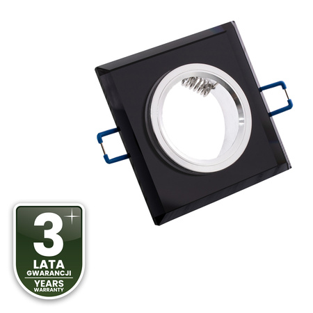 Glas-Einbaustrahler GU10, MR16 Einbauspot HALOGEN Quadrat Fest Schwarz ARIEL LUMILED