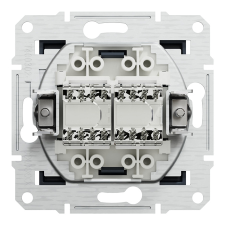 Doppelte Computersteckdose 2x RJ45 Kat. 5e UTP ohne Rahmen Anthrazit SCHNEIDER ASFORA