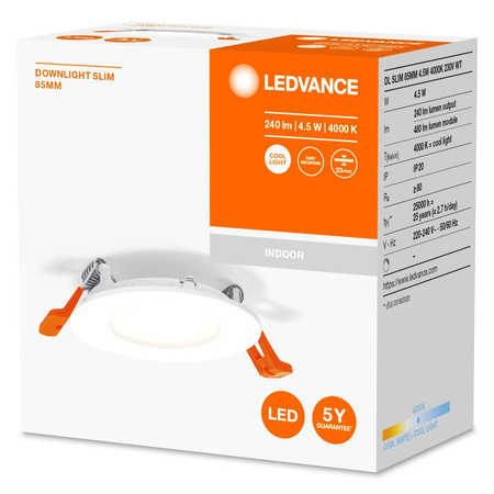LED-Panel-Deckeneinbauleuchte DOWNLIGHT SLIM 4,5W 240lm 4000K Neutral 8,5 cm LEDVANCE