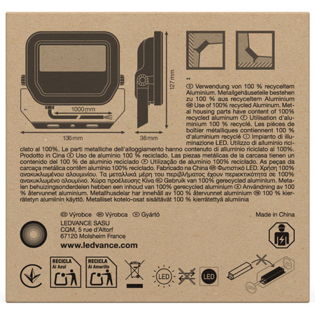 LED-Flutlicht 8W 1200lm 4000K IP66 Weiß LEDVANCE Flutlicht