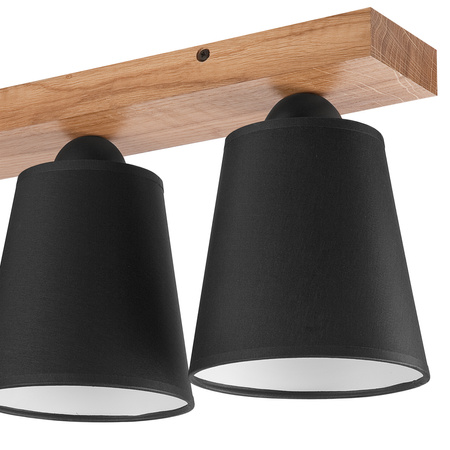 LULA Deckenleuchte 3xE27 Eiche Schwarz LM-3.200 Lamkur