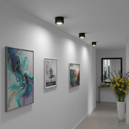 Anbauleuchte HALOGEN Spot beweglich AMAT-S INSERT Rund schwarz-gold 52mm LUMILED