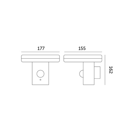 Solar-LED-Gartenwandleuchte 5,5W 4000K Schwarz Elevation Lamp SOLARIS 3 Kobi