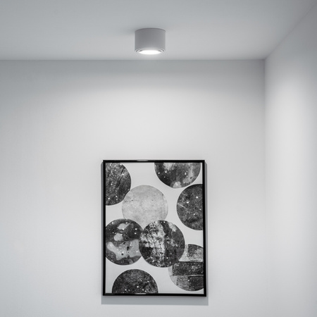 Halogen-Aufbauleuchte AMAT-S, Aufbauspot 50mm beweglich Runde Tube Weiß AMAT-S LUMILED