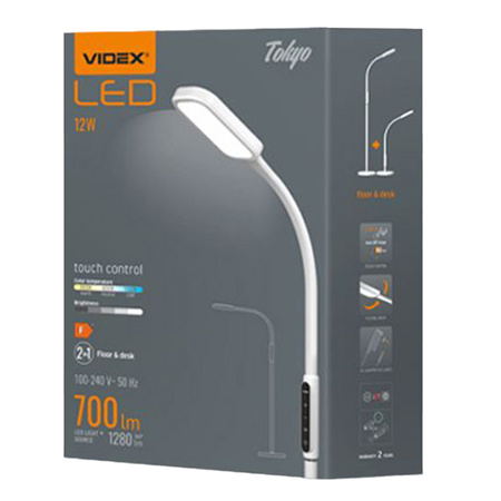 Schreibtischlampe 2in1 LED 12W 3000K-5500K CCT Dimmbar Touch Weiß