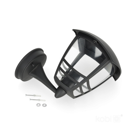 Außen E27 Außenwandleuchte IP54 Schwarz Tevio Kobi