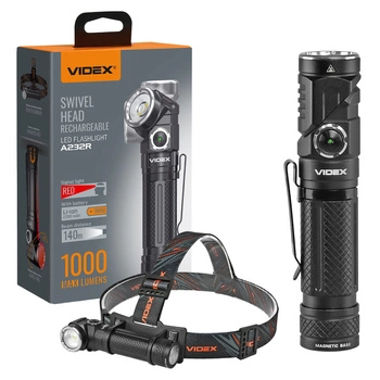 LED-Taschenlampe 10W 1000lm 8 Tyb USB-C Wasserdicht IP66 Videx