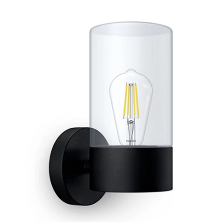 FLAREON E27 IP44 Laterne Schwarz PHILIPS LED Fassade Wandleuchte