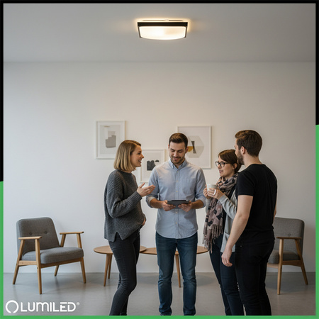 LED-Deckensegel 2x E27 DUALIO Quadratisch IP44 30cm LUMILED