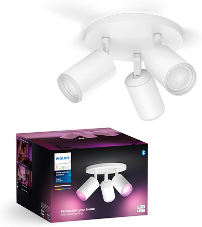 Philips HUE Weiß und Farbe Ambiance Fugato Lampe 3x4.2W Bluetooth Zigbee