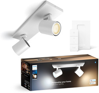 LED Spot Runner Weiß 2x 4.2W CCT PHILIPS HUE Bluetooth Zigbee Deckenleuchte + Dimmschalter