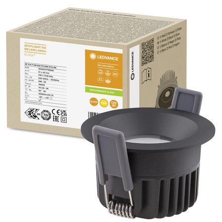 LED-Panel-Einbauleuchte 8W 680lm CCT Dimmbarer Spot Schwarz Fix Ledvance