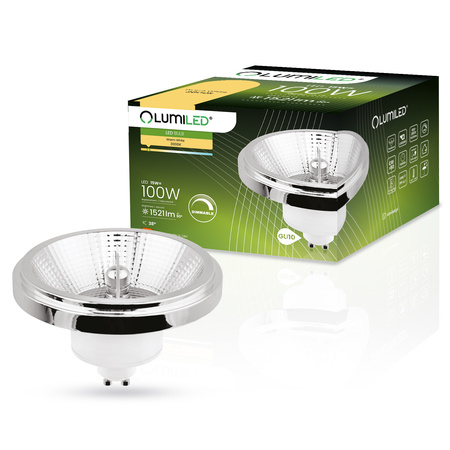 LED Lampen GU10, Glühbirne ES111, Dimmbar, 15W = 100W, 1521lm, 38°, 3000K, warm, Silber LUMILED