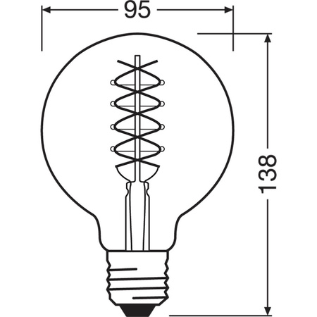 Dekorative Leuchtmittel E27 G95 7,8W = 30W 360lm 1800K Warm 320° Filament dimmbar OSRAM Vintage 1906
