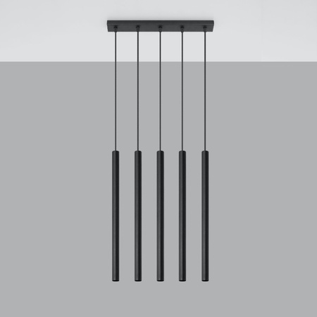 PASTELO 5xG9 abgehängte Deckenleuchte Minimalistisch Schwarz SOLLUX