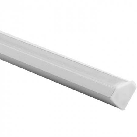 Aluminiumprofil für LED White Corner 2m mit mattiertem Schirm und Ecolight-Endkappen