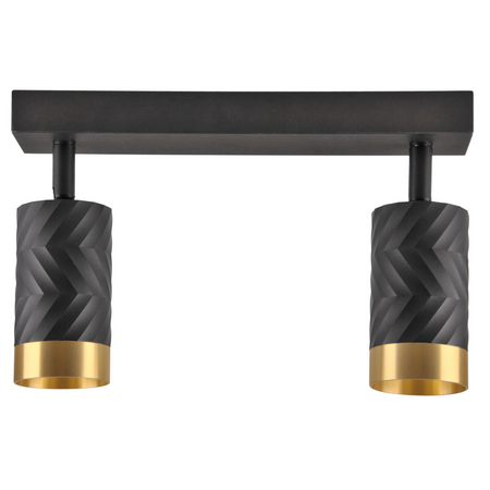 Wand- & Deckenstrahler 2x GU10 Schwarz Gold ARRAS Sanico Goldlux