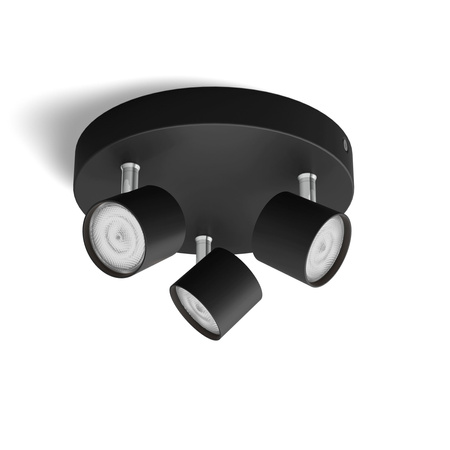 LED STAR Deckenleuchte 3x 4.5W 2700K Dimmbarer Reflektor Moving Luminary Schwarz PHILIPS