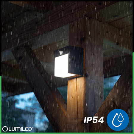 Garten Wandleuchte LED Außenwandleuchte PIR IP54 12W 3000K RUBUS LUMILED