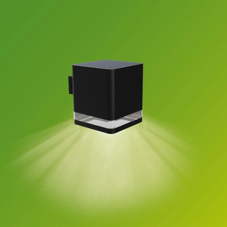 Außen-Solar-Fassadenleuchte LED 1.8W 200lm 2700K mit Dämmerungssensor Schwarz Virona Philips