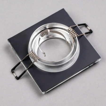 Glas-Einbaustrahler GU10, MR16 Einbauspot HALOGEN Quadrat beweglich Schwarz ARIAN LUMILED