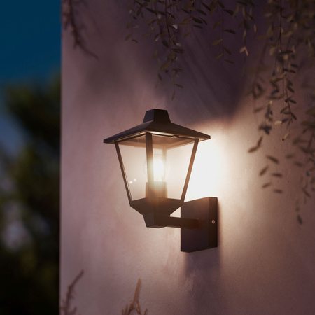 Garten-Wandleuchte Outdoor Laterne E27 IP44 Schwarz Kinno Philips