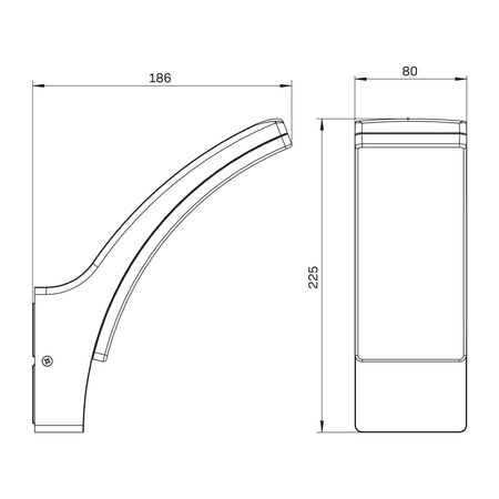 LED-Fassadenleuchte für Wandmontage 12W 1600lm 4000K Neutral 180° Schwarz IP44 Amy Sanico Goldlux