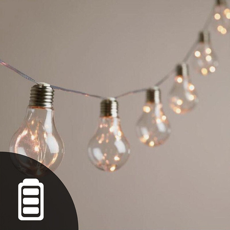 Batteriebetriebene LED-Gartengirlande 2,1 m betrieben mit 2 x AA-Batterien SMOLED GOLDLUX (Polux)