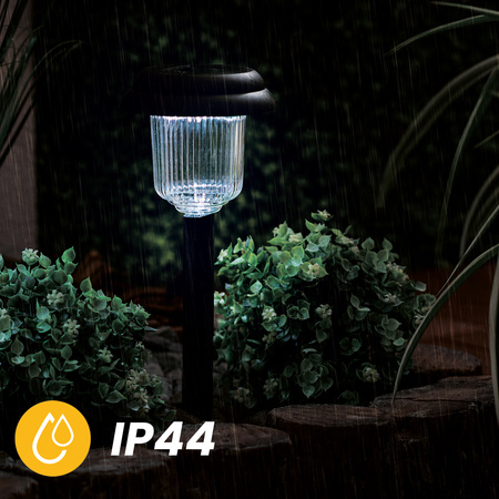 LED SOLAR Gartenlampe schwarz eingebettet 6000K kaltweiß 41cm