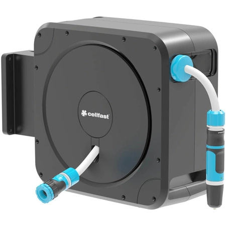 Automatischer Gartenschlauchaufroller mit 20m Schlauchenden + Sprinklerset ERGO CELLFAST