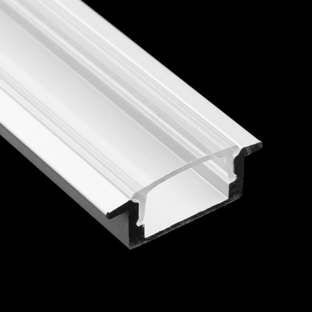 Aluminiumprofil für LED KM39 Silver Recessed 2m mit transparentem Lampenschirm und Endkappen