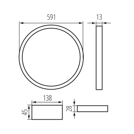 Plafond LED-Deckenleuchte 40W 3500lm 4000K Neutral IP20 Rund Einbau Weiß AVAR KANLUX
