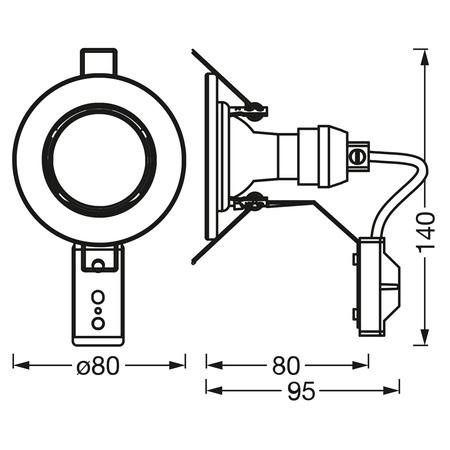 LED-Panel vertieft bündig montieren 2.6W 230lm 3000K Warm White Spot Vertiefung Wesentliche Ledvance