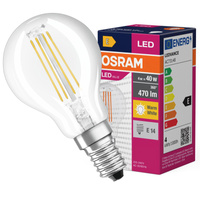E14 P45 LED Lampen 4W = 40W 470lm 2700K Wärme 320° OSRAM Value Filament