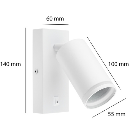 GU10 RING Wandleuchte mit weißem Schalter