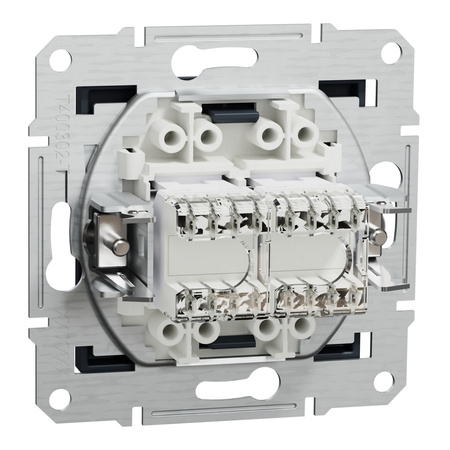 Doppelte Computersteckdose 2x RJ45 Kat. 5e UTP ohne Rahmen Anthrazit SCHNEIDER ASFORA