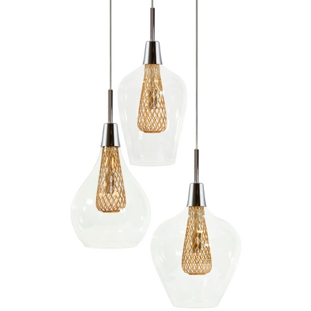 HÄNGE-DECKENLEUCHTE Dyson 3xG9 transparent GLAMOUR