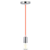 Pendelleuchte E27 Chrom Schirm mit orange Kabel VT-7338 V-TAC