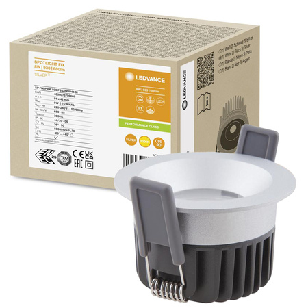 LED-Panel Einbauleuchte 8W 680lm CCT Dimmbarer Spot Silber Fix Ledvance