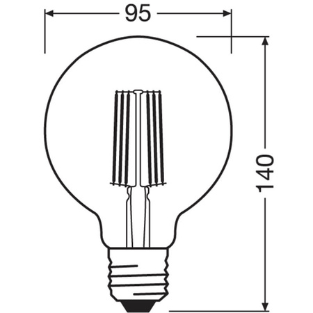 E27 CL G95 LED Lampe 4W = 60W 840lm 3000K Warm 360° OSRAM ULTRA EFFICIENT Filament