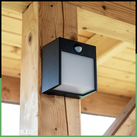 Garten Wandleuchte LED Außenwandleuchte PIR IP54 12W 3000K RUBUS LUMILED