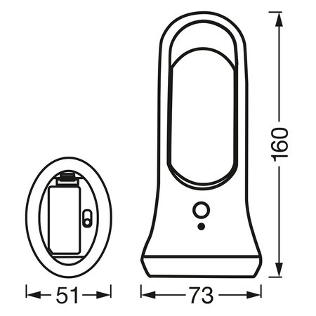 LED-Stehleuchte 0,65W Akku 6 V 4000K neutral tragbar mit Bewegungs- und Dämmerungssensor 21 cm NIGHTLUX LATERNE LEDVANCE