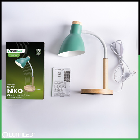 Schreibtischlampe Schule Zeichentisch Dekorativ E27 NIKO Grün Lumiled