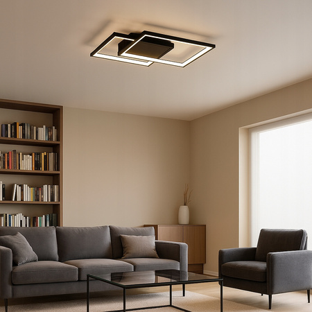 Kronleuchter LED Deckenleuchte 45W CCT GALAXIS POLARIS Schwarz + Controller Fernbedienung