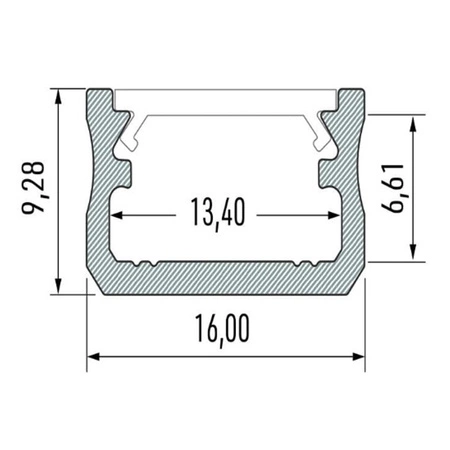 LUMINES-Profil Typ A Silber eloxiert für LED-Streifen 2M