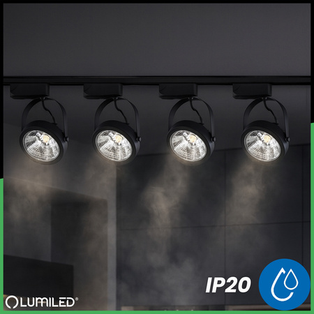 1-Phasen Strahler GU10, AR111 Schieneinstrahler Schwarz VICTUS LUMILED