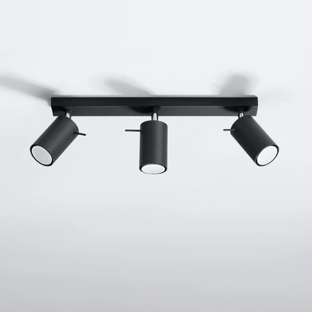 Anbauleuchte RING 3L 3xGU10 Reflektor Halogen Beweglich Minimalistisch Schwarz SOLLUX