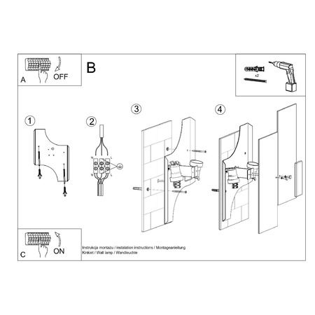 Wandleuchte FABIANO 2xE27 Modern Weiß Chrom SOLLUX