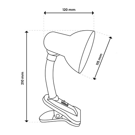 Verstellbare Tischleuchte LIRIA School Night Light E27 Clip Schwarz LUMILED